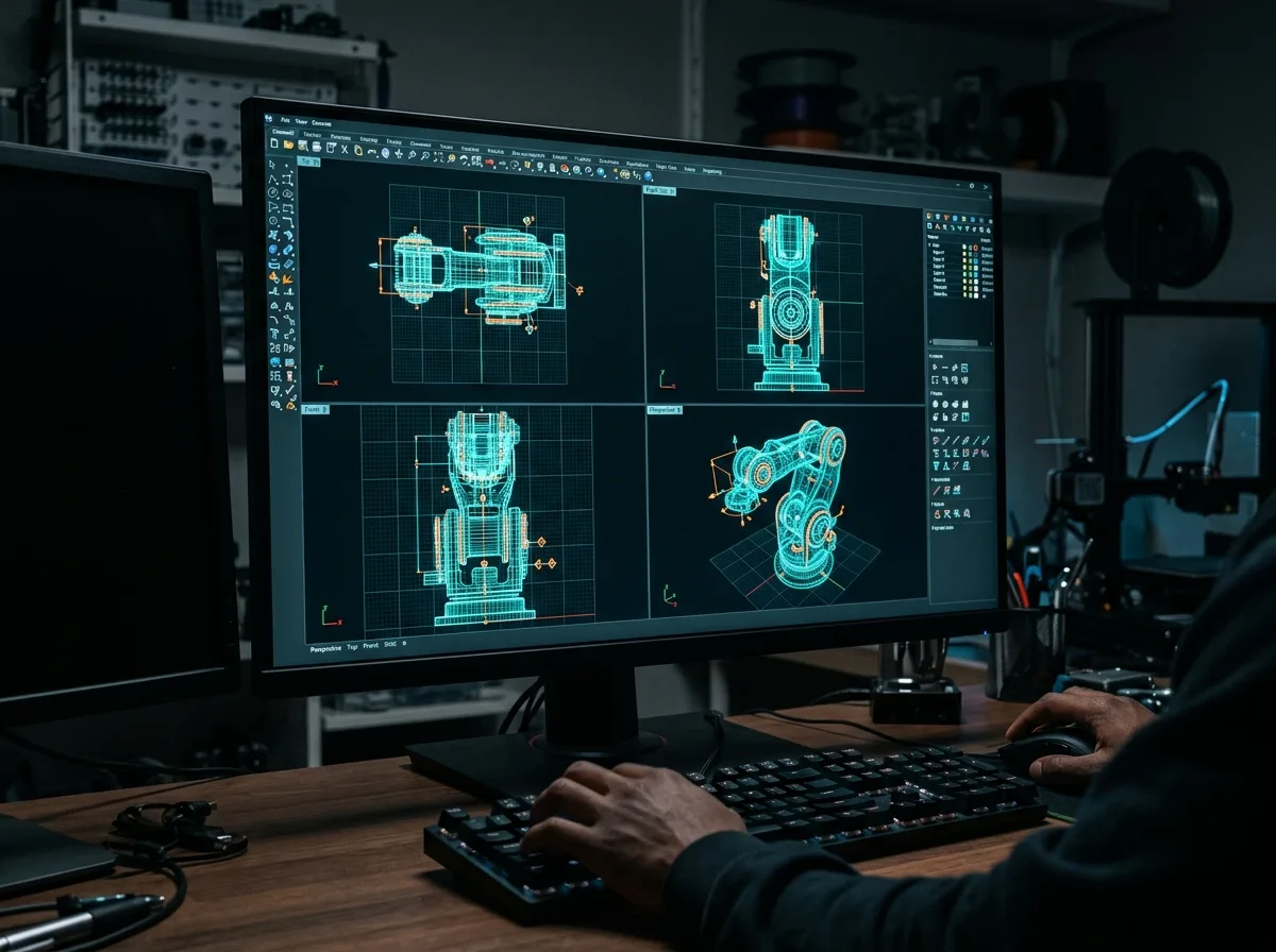 Designer working on a CAD model for a 3D printed product in Fusion 360